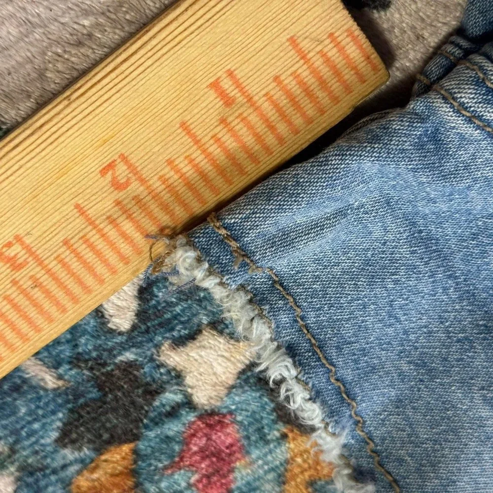 It Jeans Blue Denim Shorts Y2K Frayed Raw Hem Cut Offs Womens 5